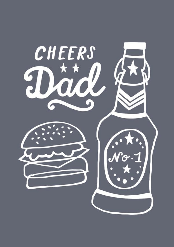 Beer and a Burger Father's Day Card created by Sadler Jones