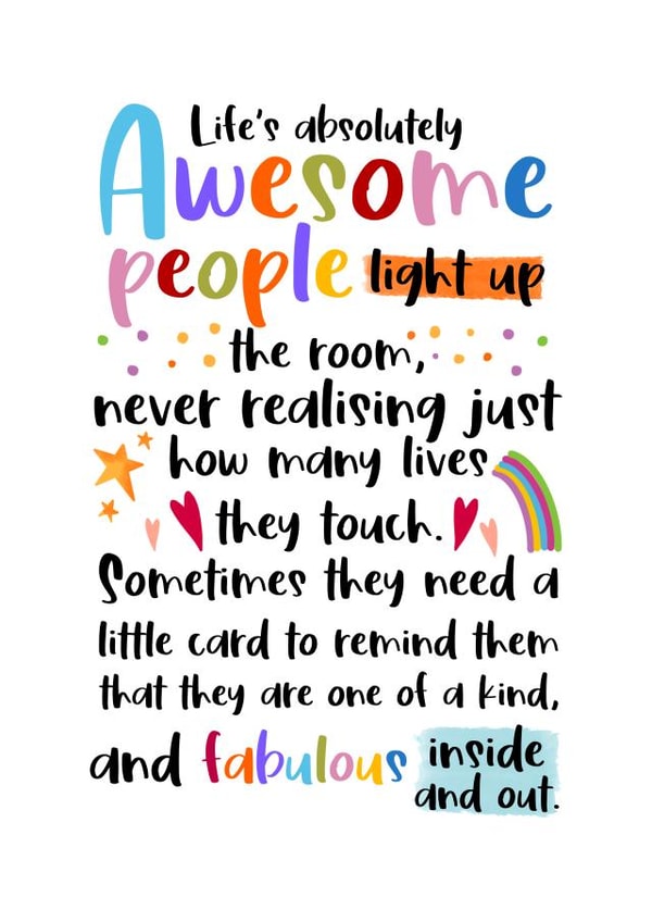 Awesome Person Cheer up card created by And You Can Quote Me