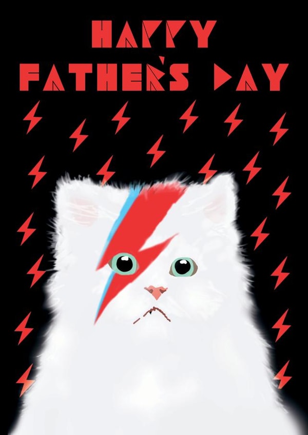 Bowie Cat Father's Day Card for a Rocktastic Dad created by @ChildstarSamantha