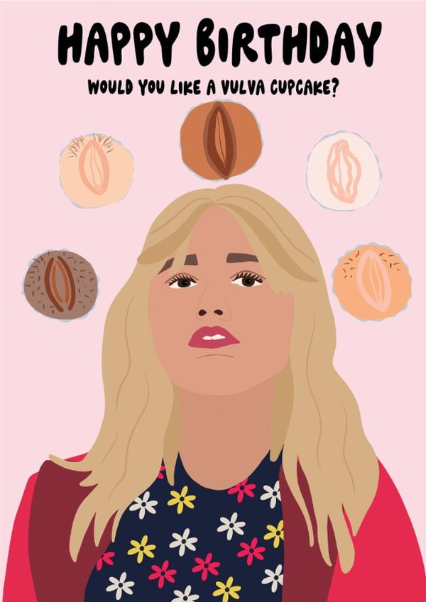 Vulva Cupcake Birthday Card created by Sweetlove Press