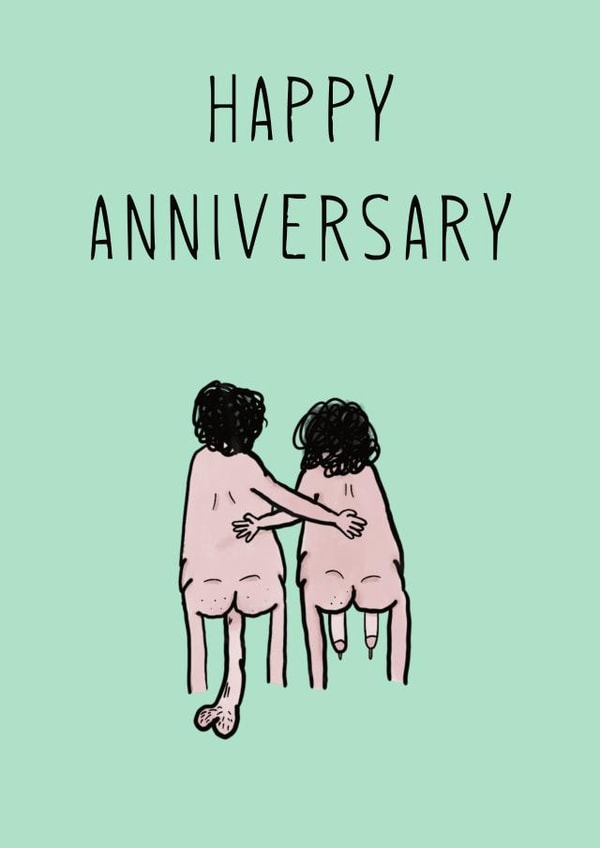 Rude & Nude Anniversary Card - Naked - Happy Anniversary created by Cheeky Cards by Ginger