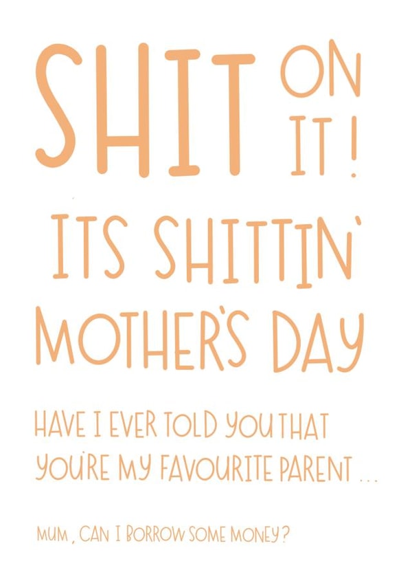 Shit on it! Friday Night Dinner inspired birthday card. created by Peach Creativ