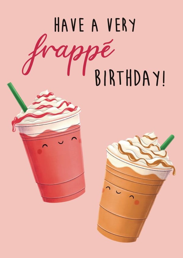 Frappe Birthday Card created by Sophie Kent Illustration