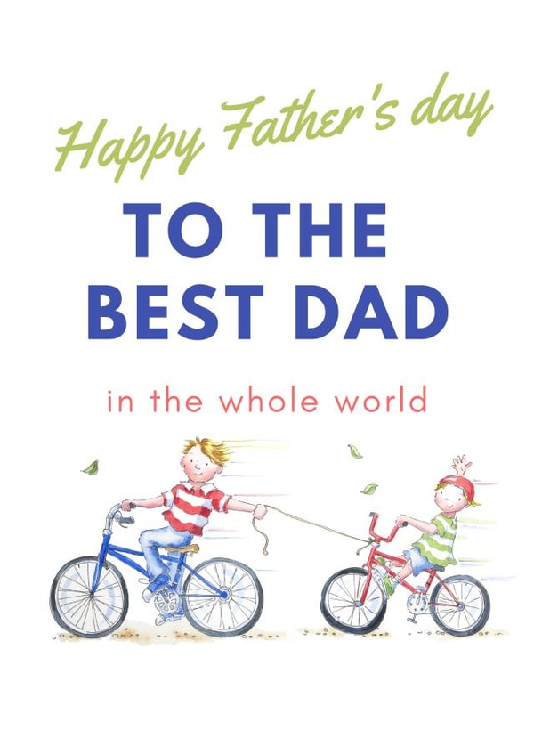 Best dad bike fathers day card created by Kate Garrett