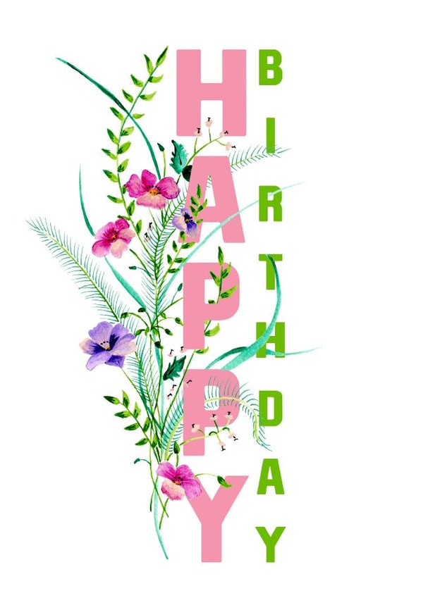 Classic Birthday Card - Flowers - For Her created by Jasmine Violet