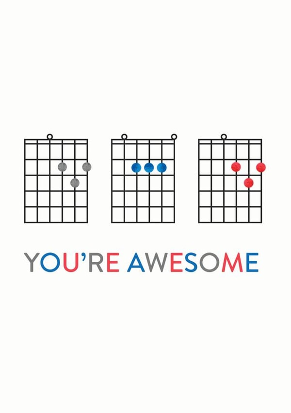 'Dad You're Awesome' Guitar Chords Greeting Card created by Ellie Ellie