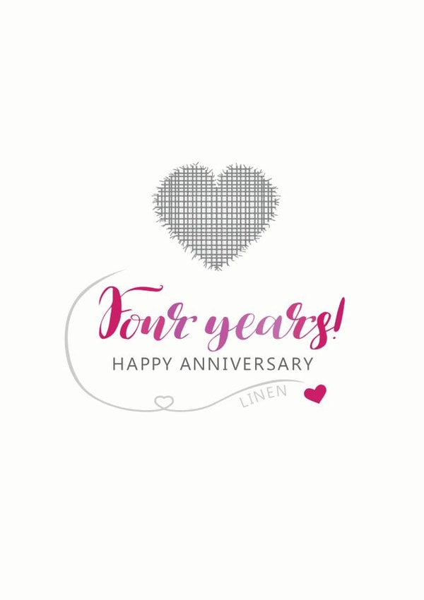 4th Anniversary Card for Linen Anniversary created by Miss Shelly Designs