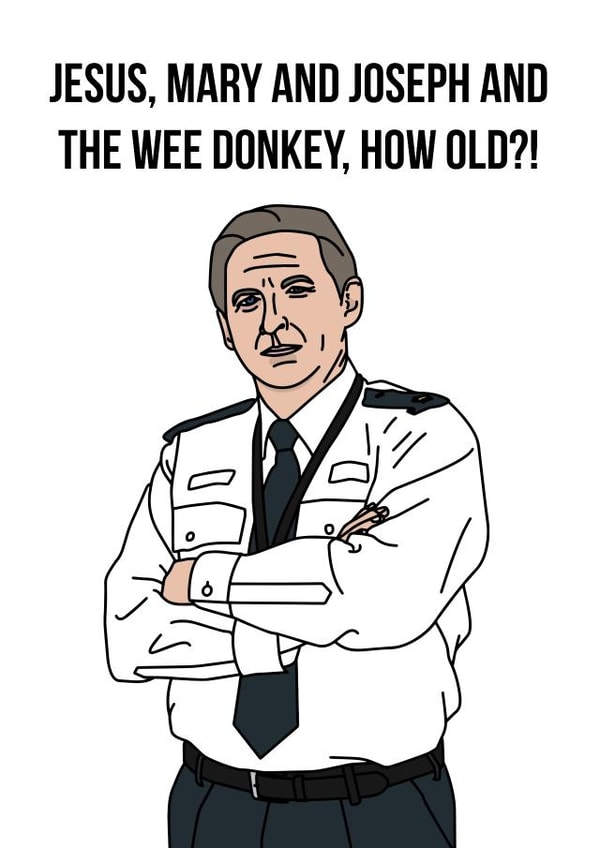 Line of Duty Ted Hastings Birthday Card created by Peabody Studio