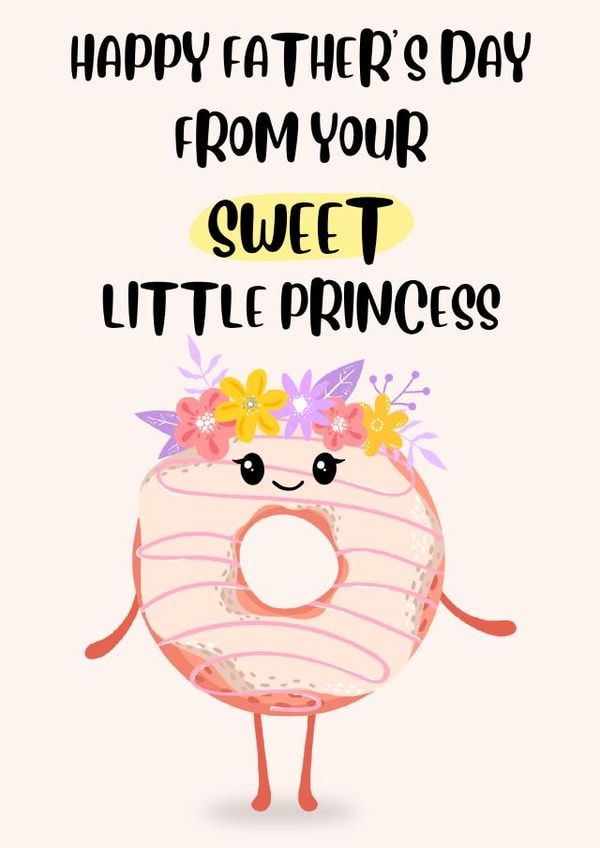 Sweet little princess Father’s Day card created by Paper Wishes Co