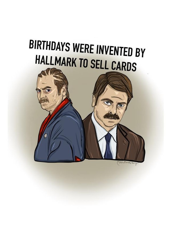 Ron Swanson Birthday Card created by Suzie Shambles Design