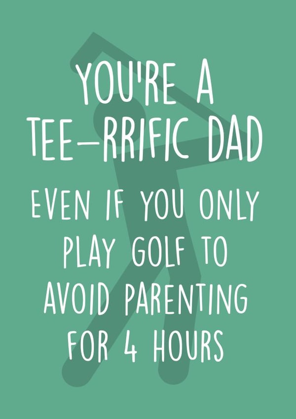 golf pun Father's day card created by SnailMail