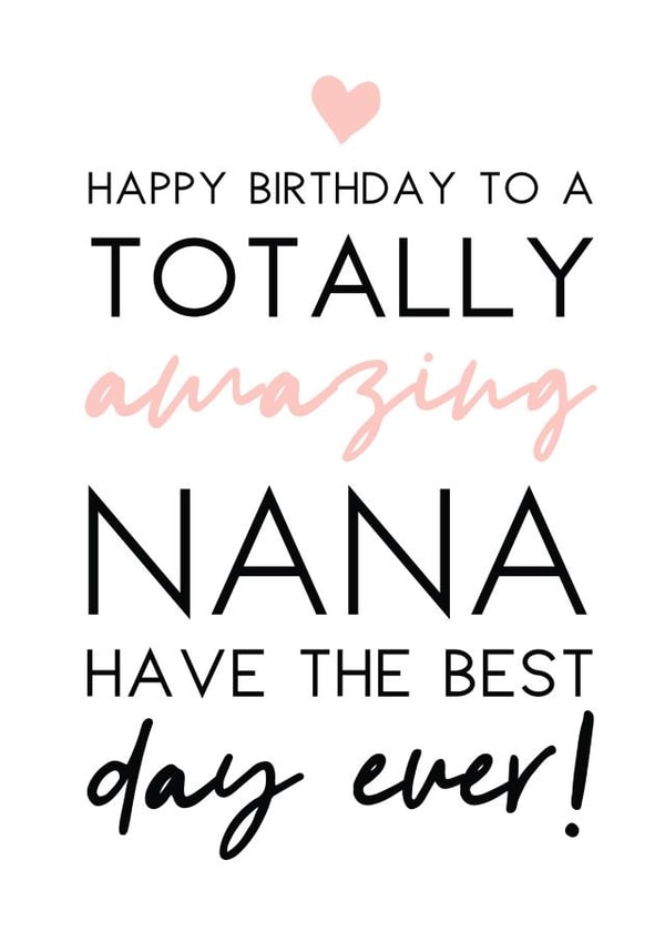 Amazing Nana Birthday Card created by Word Up Creative