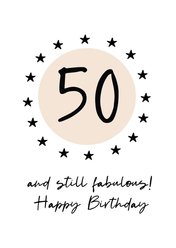 50 and still fabulous Birthday card created by Word Up Creative