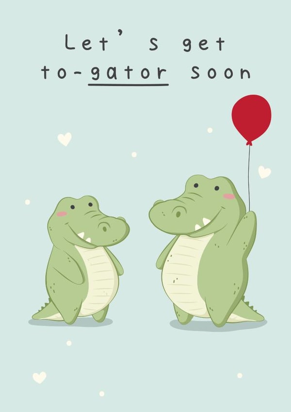 Cute Thinking Of You Alligator Card created by Cheeky Peeky