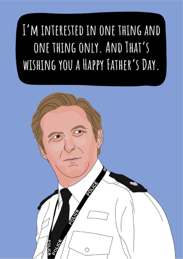 Line of Duty Ted Hasting's Father's Day card created by Conor Rawson