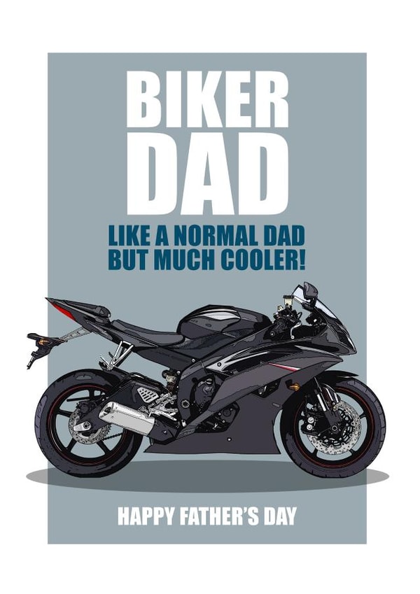 BIKER DAD Motorbike Father's Day Card. created by RetroMotion Artwork