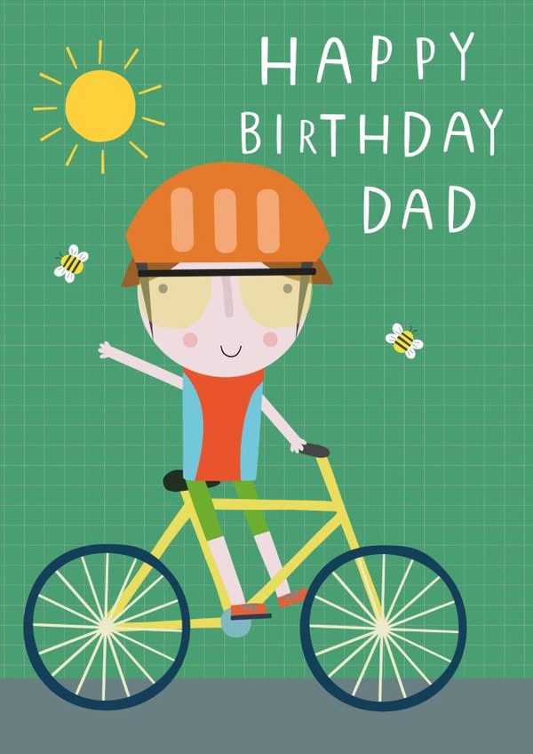 Cycling Dad Happy Birthday Card created by Sally Payne Design