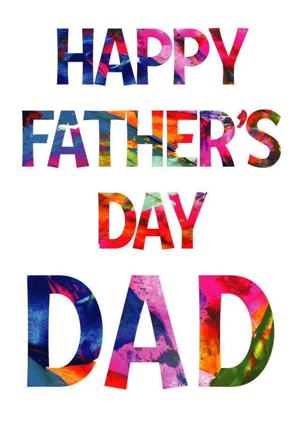 Colourful abstract Typography Father's Day card. created by size3art