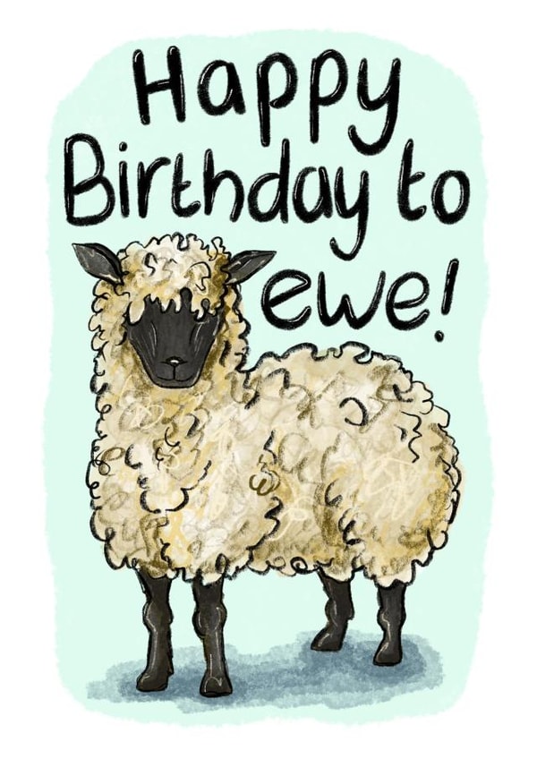 Funny sheep birthday card created by Alexia Claire