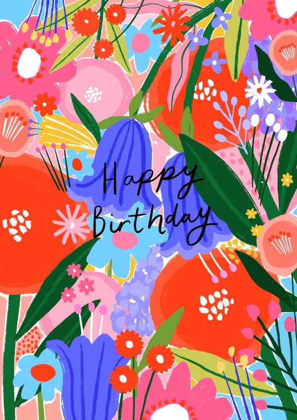 Floral Happy Birthday created by Jessica Smith Illustration 