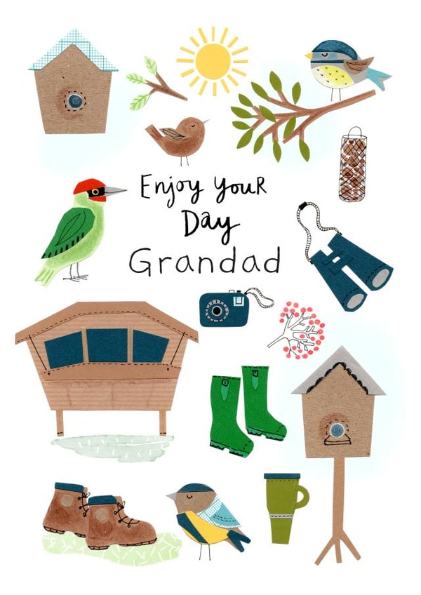 Classic Fathers Day Card / Birthday Card - Grandad - Gardening - Enjoy Your Day Grandad created by Lindsay loves to draw
