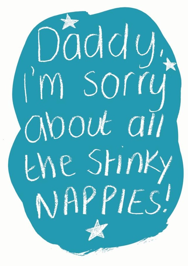 Funny father's day card from baby created by Alexia Claire