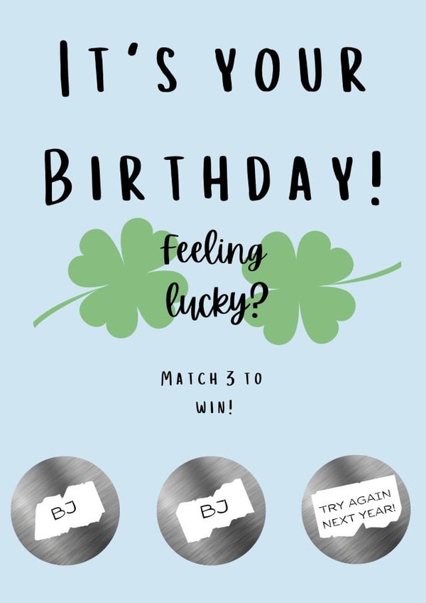Scratch card themed Birthday card created by SimplyJen