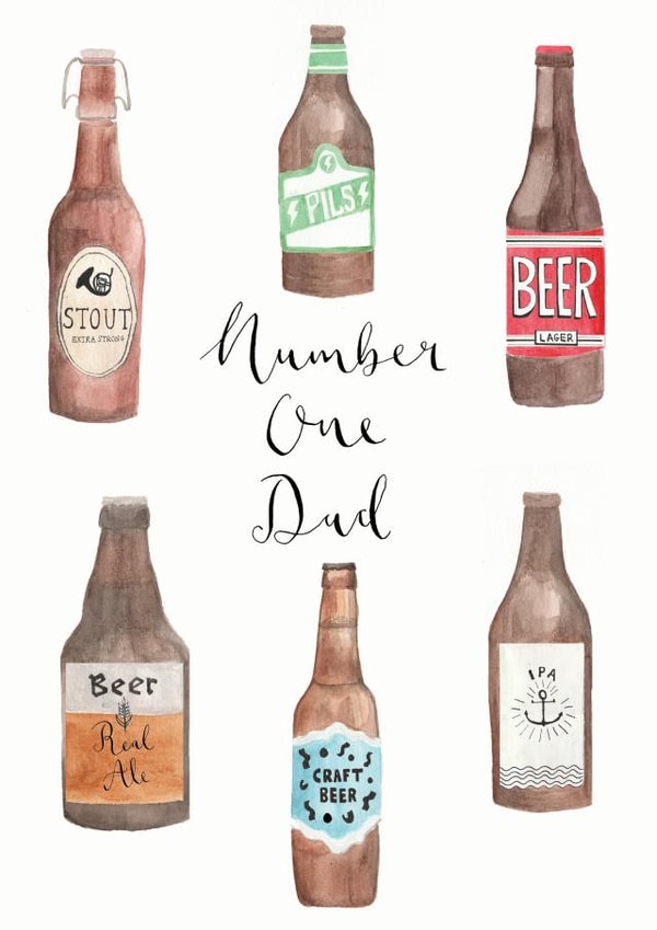 Number One Dad Beer Card created by Sage and Hart