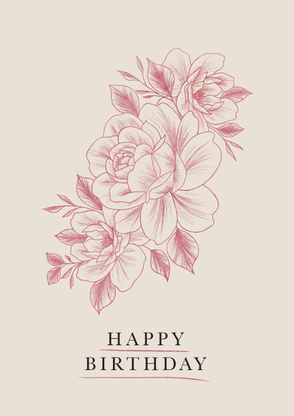 Floral happy birthday card created by Amy Rumble
