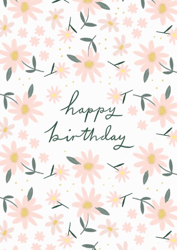 Pretty Daisy Floral Birthday Card created by ems le tocq
