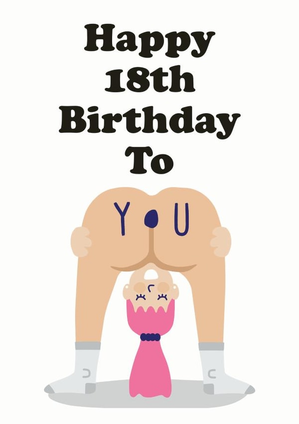Rude 18th birthday card for her created by Studio Boketto