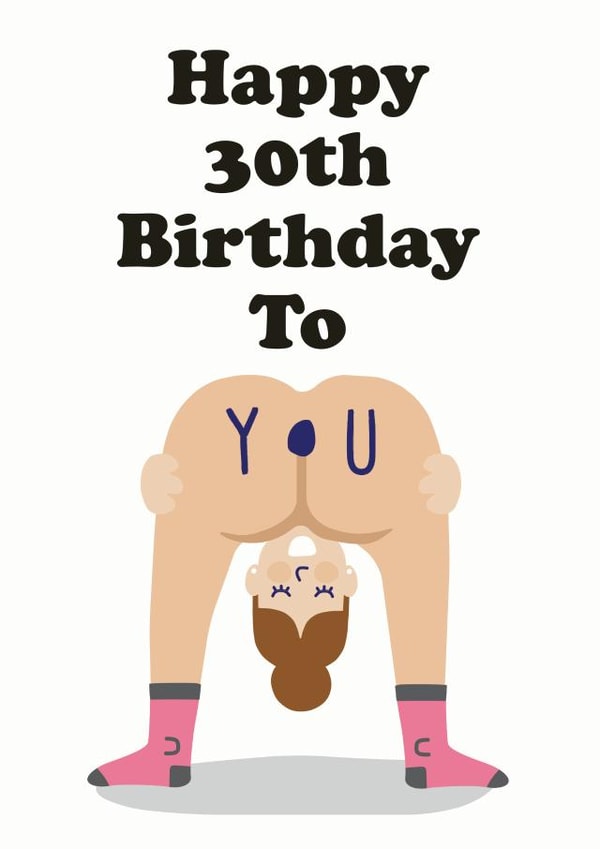 Rude 30th birthday card for her created by Studio Boketto
