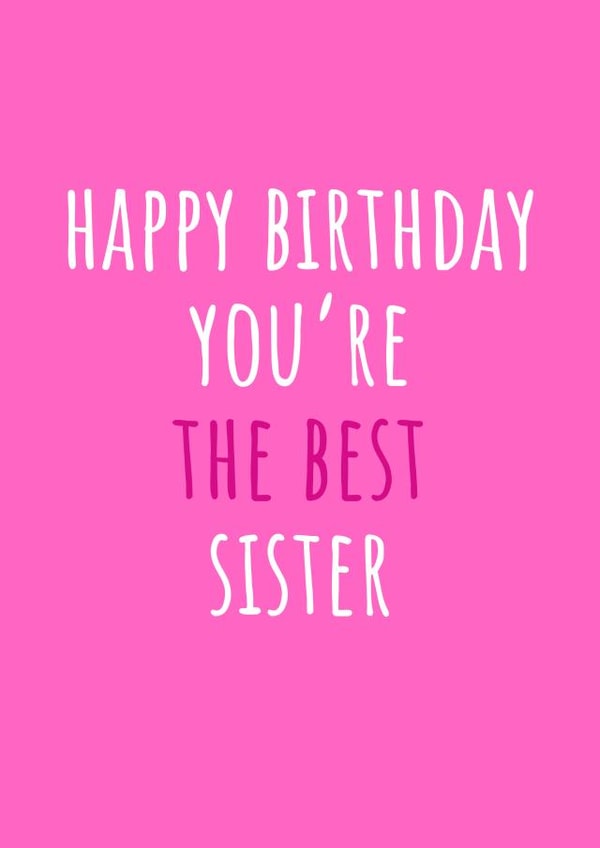 Sister cute birthday card pink created by Amy (Hedgecards)