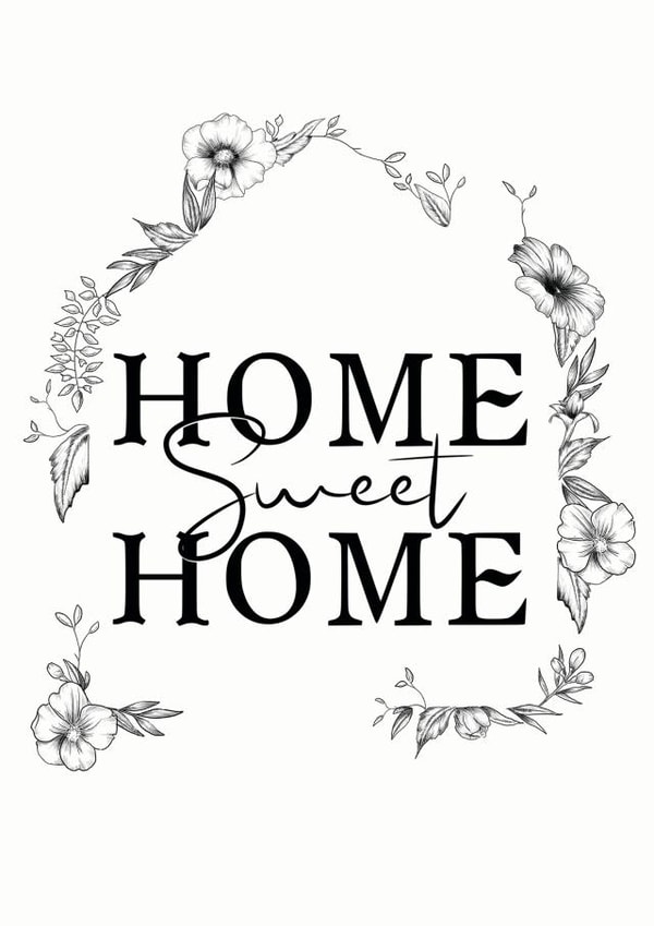 New Home Card - Floral House - Home Sweet Home card - flowers - new house card created by SVHIllustration