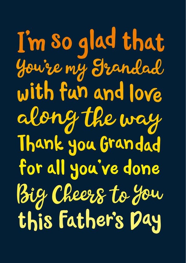 Big cheers to Grandad this Father's Day card created by The Typecast Gallery