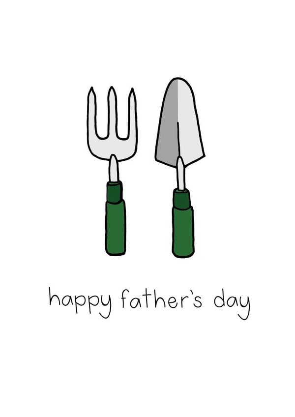 Gardening Tools, Father's Day Card created by Liv Groves Illustration