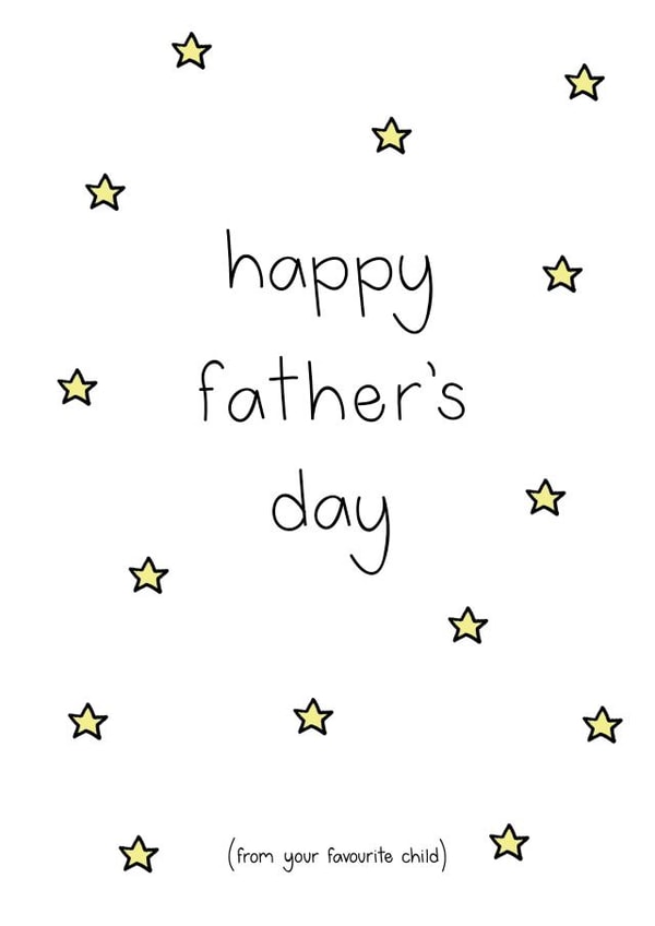 Favourite Child Father's Day A6 card created by Liv Groves Illustration