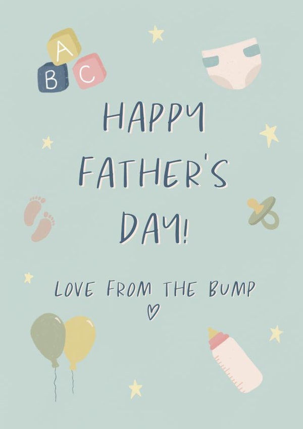 Cute Father’s Day card for a Father to be created by Scribbled in Pink