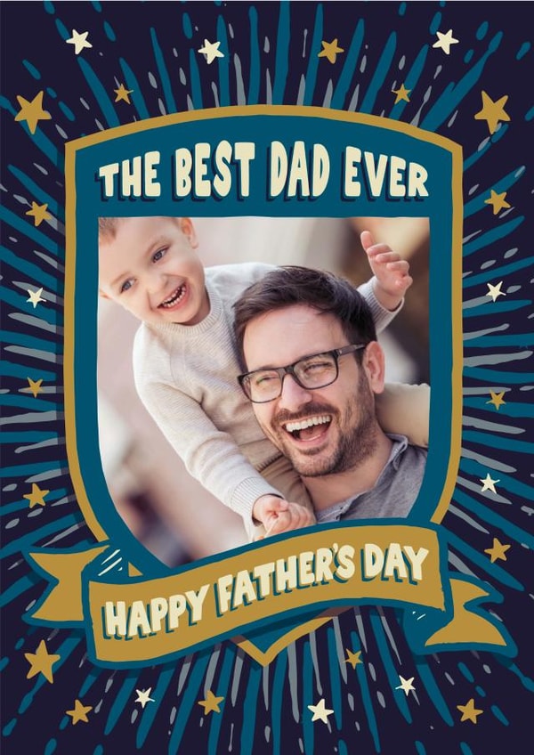 Classic Father's Day Card / Photo Card - Stars - The Best Dad Ever created by The Typecast Gallery