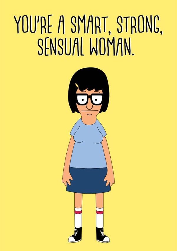 Tina Belcher / Bob's Burgers supportive card created by DBD Designs
