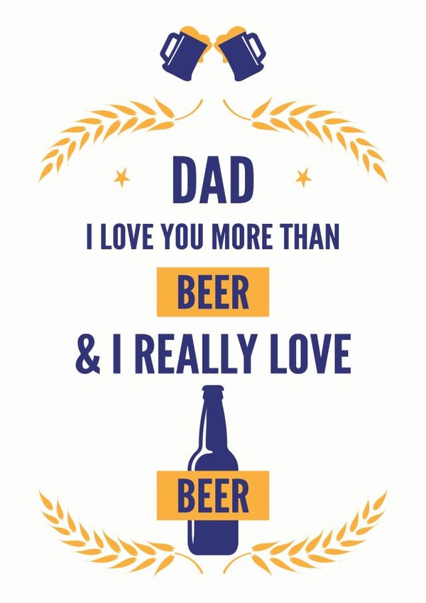 Beer Fathers Day Card / Dad Birthday Beer Card created by Hello Fridays Studio