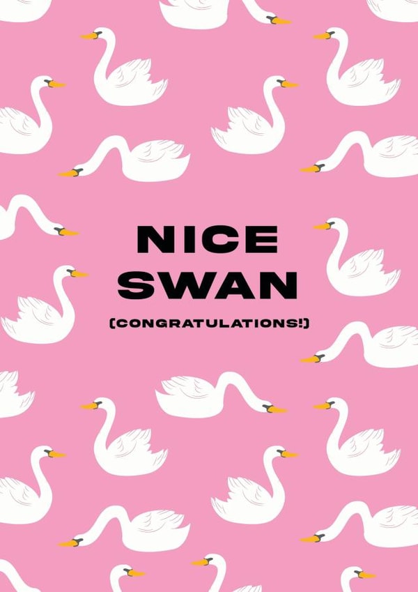 Nice Swan Congratulations Card created by El Smith 