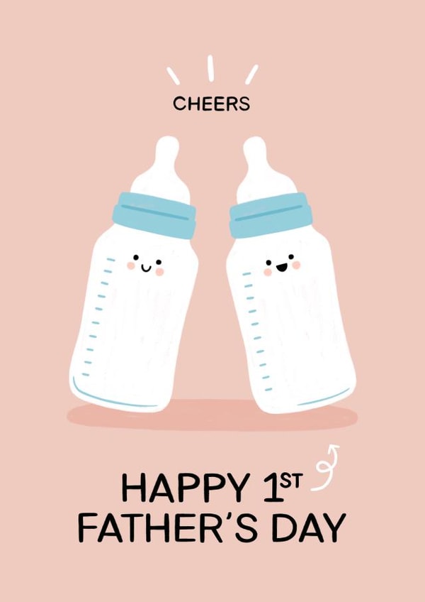 Cute Baby Bottle First Fathers Day Card created by ItsJessica