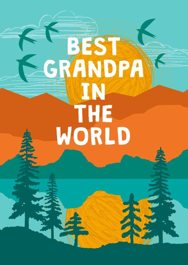 Mountain Landscape Grandpa, Father's Day Card created by @squiggleinthecity