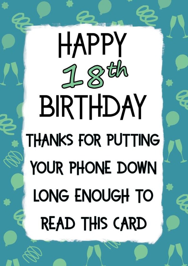 Funny 18th Birthday Card created by Jolly Ginger Cards