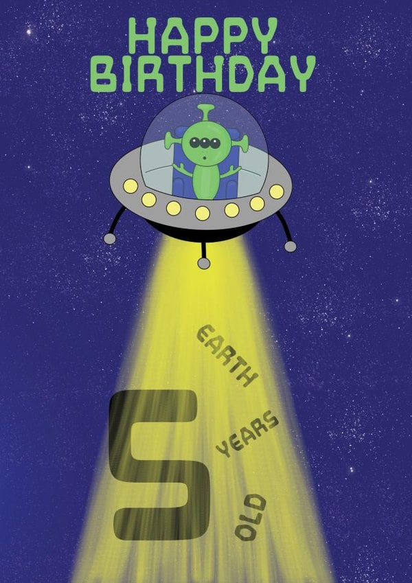 5 Earth Years Old Happy Birthday created by @Cupsie's Creations