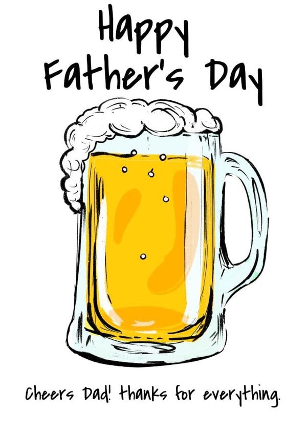 Cheers! Happy Father's Day beer card created by The Arty Apples Limited