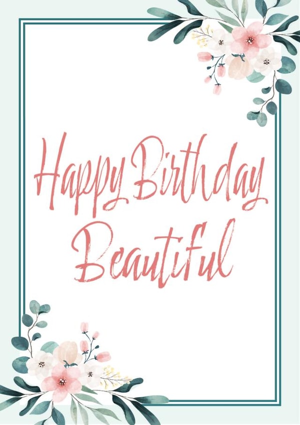 Pretty Birthday Card - Flowers - Beautiful created by Cardigan Designs 