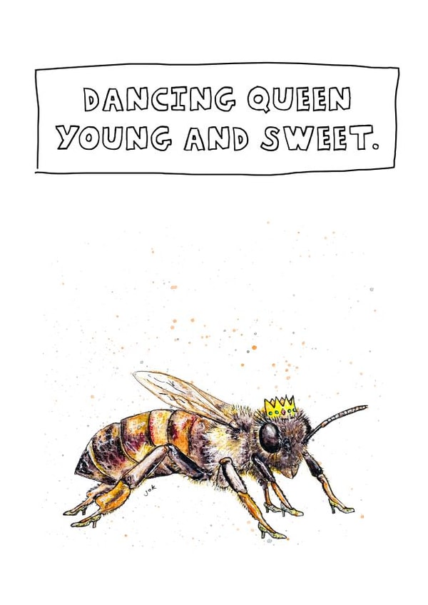 Birthday Bug, Dancing Queen, Bee Card. created by JOKstudios