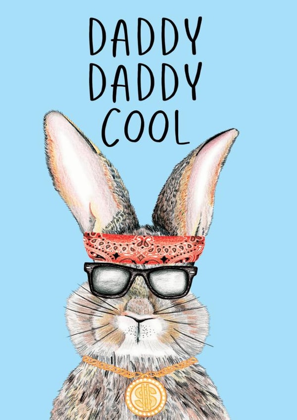 Daddy Cool Funny Rabbit Father's Day Card created by Amy Florence Design